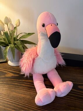 Build a Bear Plush Pink Flamingo Stuffed Animal - Soft Pink & White